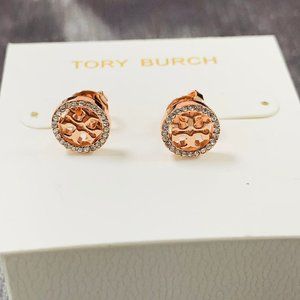 TORY BURCH Earrings MILLER PAVE Stud Earrings Rose gold